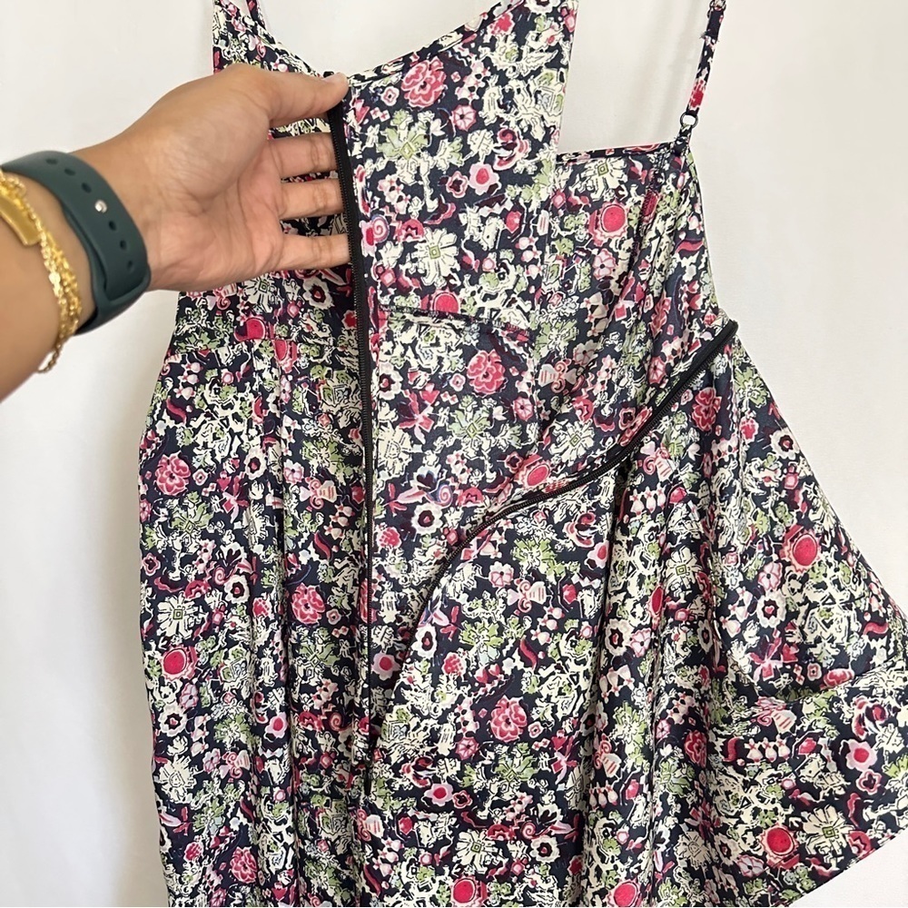 NWT Cinq A Sept Anthropologie Floral Print Layered Dress Tie Up Shacket sz 2 - Picture 11 of 16